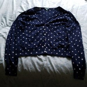 5/$20 dark blue cardigan with white flowers